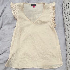 Vince Camuto Cream Ruffle Sleeve Blouse